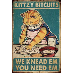 Funny Cat Metal Tin Sign