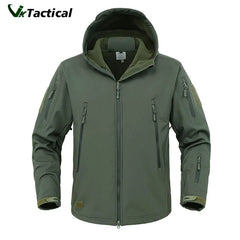 Military Shark Skin Soft Shell Jackets Men Tactical Windproof Waterproof Jacket Men Army Combat Jackets Mens Hooded Bomber Coats