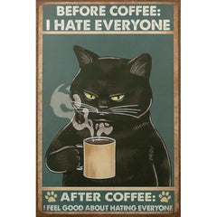 Funny Cat Metal Tin Sign