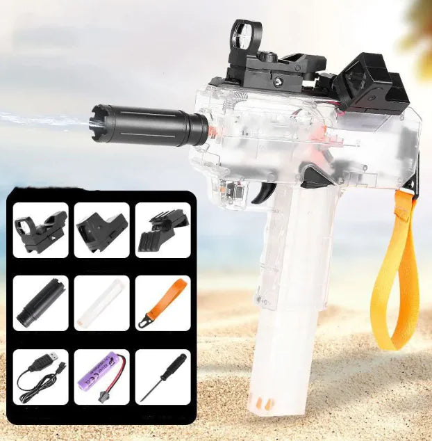 Uzi Electric Burst Water Gun Children's Powerful Water Gun Toy Fully Automatic Range Long Spray Outdoor Toy Water Gun